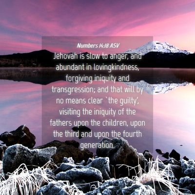Picture 04 - Numbers 14:18 ASV - Jehovah is slow to anger, and abundant in - Bible Verse Picture