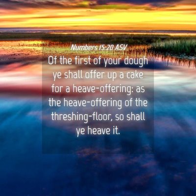 Picture 04 - Numbers 15:20 ASV - Of the first of your dough ye shall offer up a - Bible Verse Picture