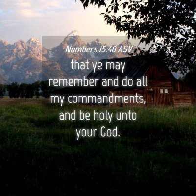 Picture 04 - Numbers 15:40 ASV - that ye may remember and do all my commandments, - Bible Verse Picture