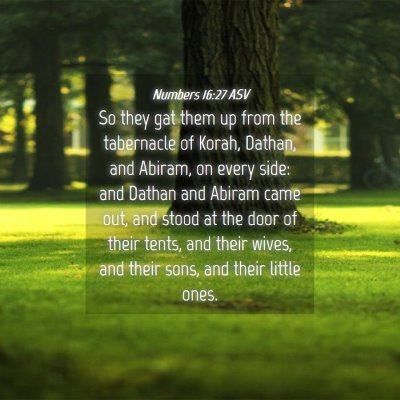 Picture 04 - Numbers 16:27 ASV - So they gat them up from the tabernacle of Korah, - Bible Verse Picture