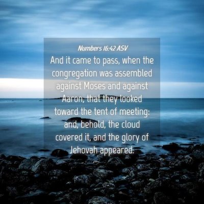 Picture 04 - Numbers 16:42 ASV - And it came to pass, when the congregation was - Bible Verse Picture
