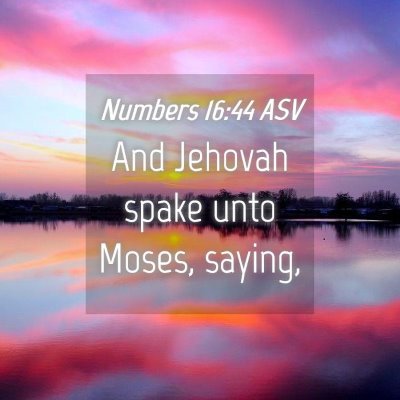 Picture 04 - Numbers 16:44 ASV - And Jehovah spake unto Moses, - Bible Verse Picture