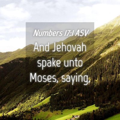 Picture 04 - Numbers 17:1 ASV - And Jehovah spake unto Moses, - Bible Verse Picture