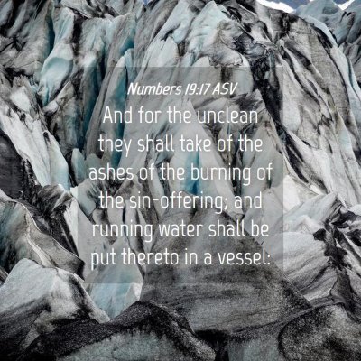 Picture 04 - Numbers 19:17 ASV - And for the unclean they shall take of the ashes - Bible Verse Picture