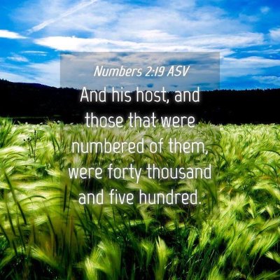 Picture 04 - Numbers 2:19 ASV - And his host, and those that were numbered of - Bible Verse Picture