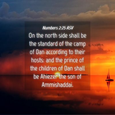 Picture 04 - Numbers 2:25 ASV - On the north side shall be the standard of the - Bible Verse Picture