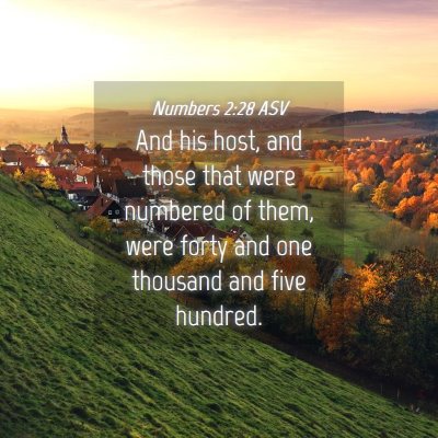 Picture 04 - Numbers 2:28 ASV - And his host, and those that were numbered of - Bible Verse Picture