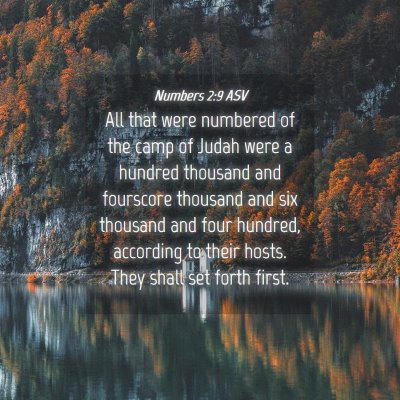 Picture 04 - Numbers 2:9 ASV - All that were numbered of the camp of Judah were - Bible Verse Picture