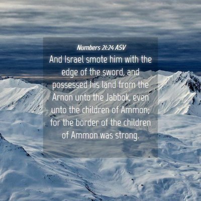 Picture 04 - Numbers 21:24 ASV - And Israel smote him with the edge of the sword, - Bible Verse Picture