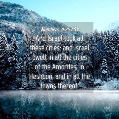 Picture 04 - Numbers 21:25 ASV - And Israel took all these cities: and Israel - Bible Verse Picture