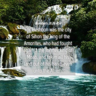 Picture 04 - Numbers 21:26 ASV - For Heshbon was the city of Sihon the king of the - Bible Verse Picture