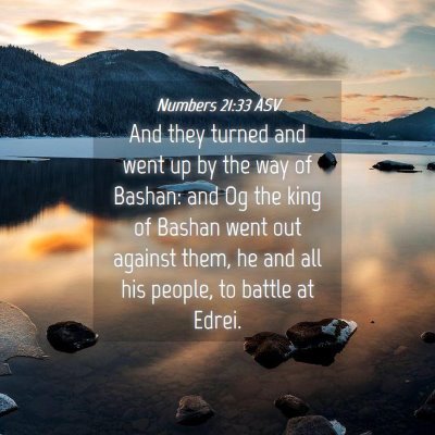 Picture 04 - Numbers 21:33 ASV - And they turned and went up by the way of Bashan: - Bible Verse Picture