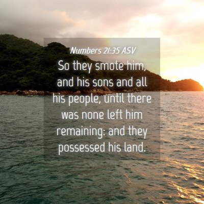 Picture 04 - Numbers 21:35 ASV - So they smote him, and his sons and all his - Bible Verse Picture