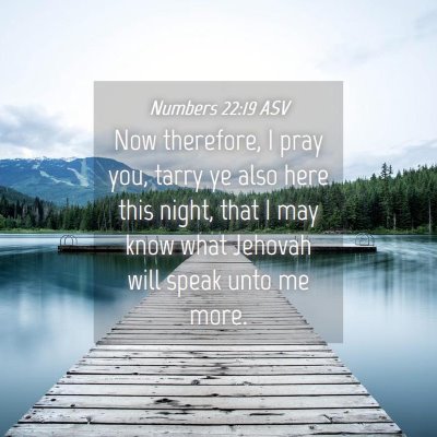 Picture 04 - Numbers 22:19 ASV - Now therefore, I pray you, tarry ye also here - Bible Verse Picture
