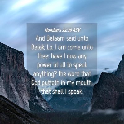 Picture 04 - Numbers 22:38 ASV - And Balaam said unto Balak, Lo, I am come unto - Bible Verse Picture