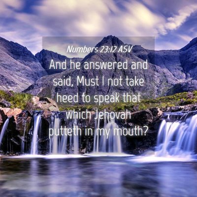 Picture 04 - Numbers 23:12 ASV - And he answered and said, Must I not take heed to - Bible Verse Picture