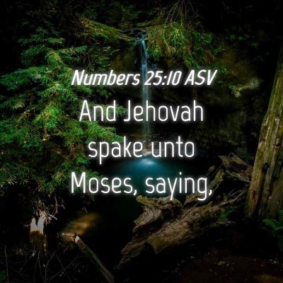 Picture 04 - Numbers 25:10 ASV - And Jehovah spake unto Moses, - Bible Verse Picture