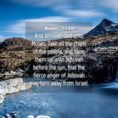 Picture 04 - Numbers 25:4 ASV - And Jehovah said unto Moses, Take all the chiefs - Bible Verse Picture