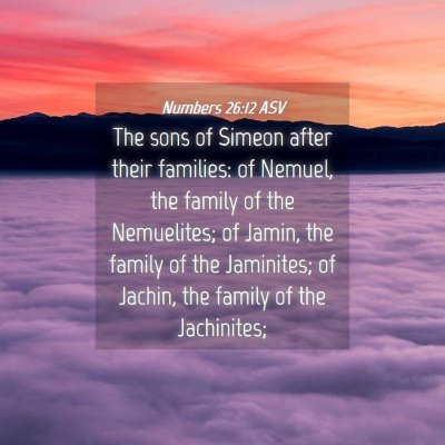 Picture 04 - Numbers 26:12 ASV - The sons of Simeon after their families: of - Bible Verse Picture