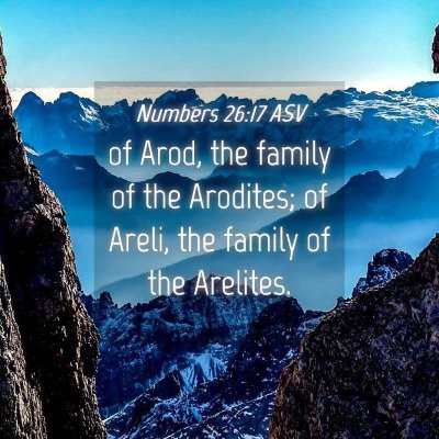 Picture 04 - Numbers 26:17 ASV - of Arod, the family of the Arodites; of Areli, - Bible Verse Picture