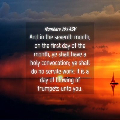 Picture 04 - Numbers 29:1 ASV - And in the seventh month, on the first day of the - Bible Verse Picture