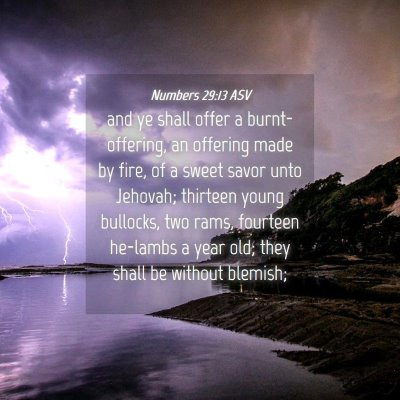 Picture 04 - Numbers 29:13 ASV - and ye shall offer a burnt-offering, an offering - Bible Verse Picture