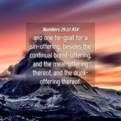 Picture 04 - Numbers 29:22 ASV - and one he-goat for a sin-offering; besides the - Bible Verse Picture