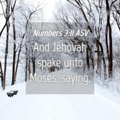 Picture 04 - Numbers 3:11 ASV - And Jehovah spake unto Moses, - Bible Verse Picture