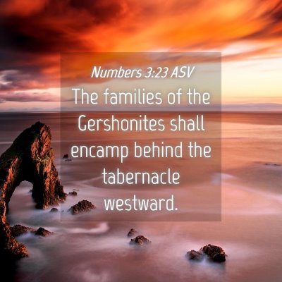 Picture 04 - Numbers 3:23 ASV - The families of the Gershonites shall encamp - Bible Verse Picture