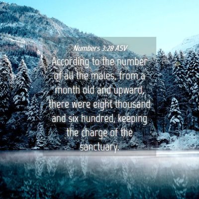 Picture 04 - Numbers 3:28 ASV - According to the number of all the males, from a - Bible Verse Picture