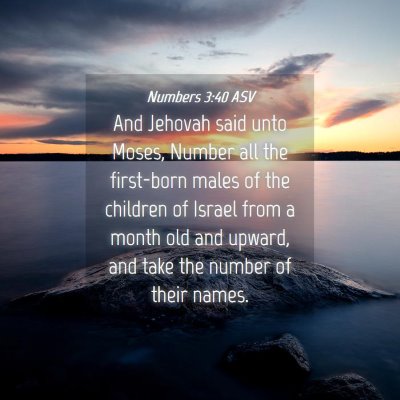 Picture 04 - Numbers 3:40 ASV - And Jehovah said unto Moses, Number all the - Bible Verse Picture
