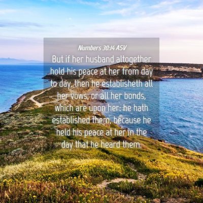 Picture 04 - Numbers 30:14 ASV - But if her husband altogether hold his peace at - Bible Verse Picture
