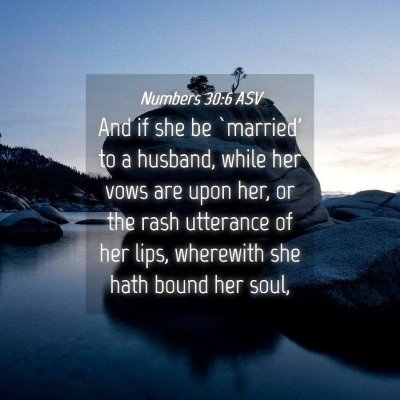 Picture 04 - Numbers 30:6 ASV - And if she be `married' to a husband, while her - Bible Verse Picture