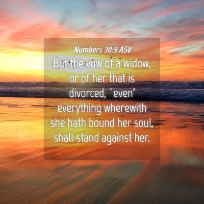 Picture 04 - Numbers 30:9 ASV - But the vow of a widow, or of her that is - Bible Verse Picture