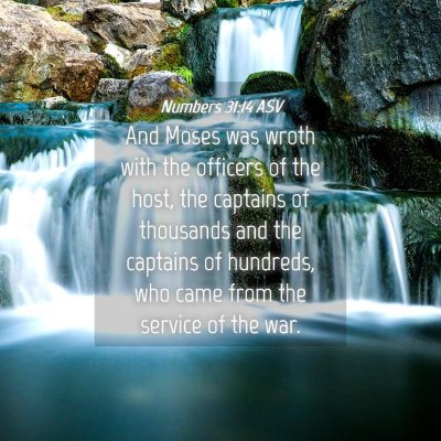 Picture 04 - Numbers 31:14 ASV - And Moses was wroth with the officers of the - Bible Verse Picture