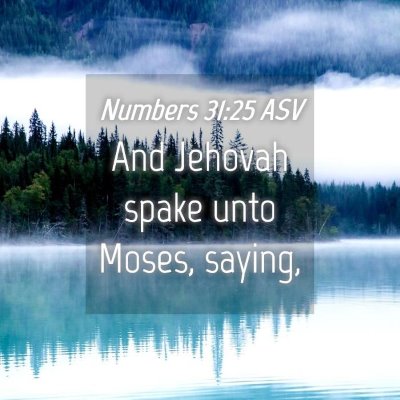 Picture 04 - Numbers 31:25 ASV - And Jehovah spake unto Moses, - Bible Verse Picture