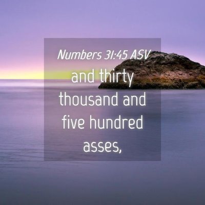 Picture 04 - Numbers 31:45 ASV - and thirty thousand and five hundred - Bible Verse Picture