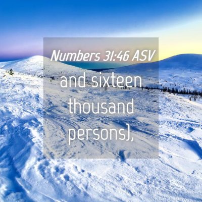 Picture 04 - Numbers 31:46 ASV - and sixteen thousand - Bible Verse Picture