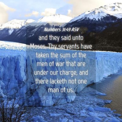 Picture 04 - Numbers 31:49 ASV - and they said unto Moses, Thy servants have taken - Bible Verse Picture