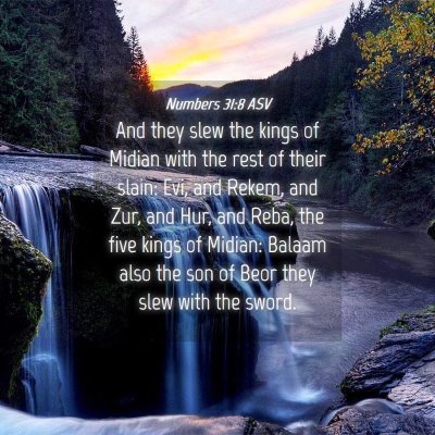 Picture 04 - Numbers 31:8 ASV - And they slew the kings of Midian with the rest - Bible Verse Picture