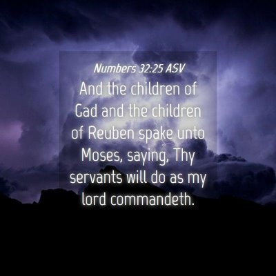 Picture 04 - Numbers 32:25 ASV - And the children of Gad and the children of - Bible Verse Picture