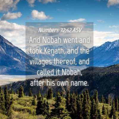 Picture 04 - Numbers 32:42 ASV - And Nobah went and took Kenath, and the villages - Bible Verse Picture