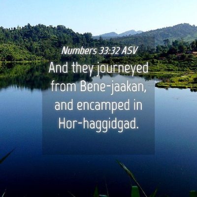 Picture 04 - Numbers 33:32 ASV - And they journeyed from Bene-jaakan, and encamped - Bible Verse Picture