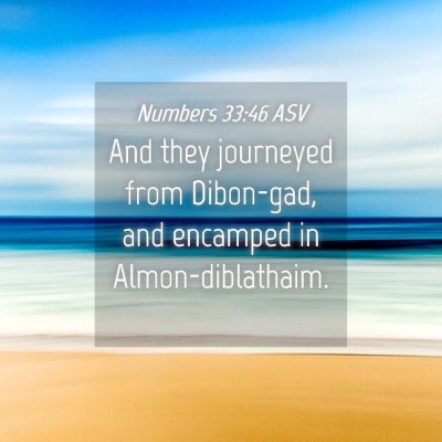 Picture 04 - Numbers 33:46 ASV - And they journeyed from Dibon-gad, and encamped - Bible Verse Picture