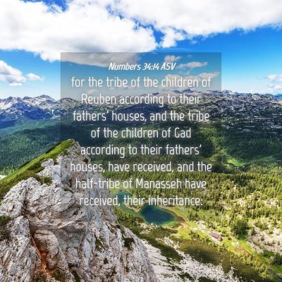 Picture 04 - Numbers 34:14 ASV - for the tribe of the children of Reuben according - Bible Verse Picture