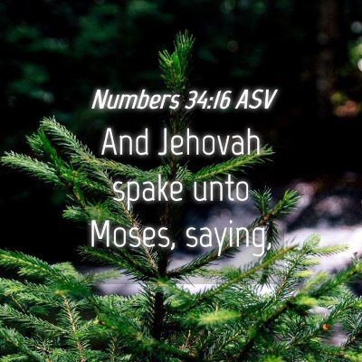 Picture 04 - Numbers 34:16 ASV - And Jehovah spake unto Moses, - Bible Verse Picture