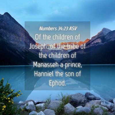 Picture 04 - Numbers 34:23 ASV - Of the children of Joseph: of the tribe of the - Bible Verse Picture