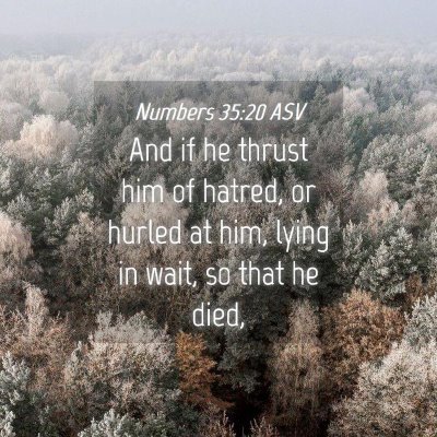 Picture 04 - Numbers 35:20 ASV - And if he thrust him of hatred, or hurled at him, - Bible Verse Picture