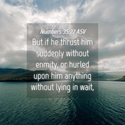 Picture 04 - Numbers 35:22 ASV - But if he thrust him suddenly without enmity, or - Bible Verse Picture
