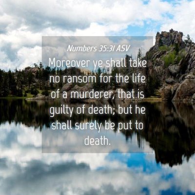 Picture 04 - Numbers 35:31 ASV - Moreover ye shall take no ransom for the life of - Bible Verse Picture